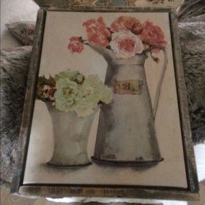 Shabby chic flower painting